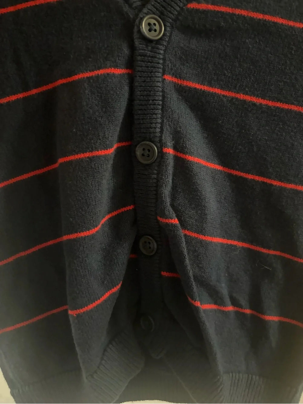 H&M Navy Cardigan with Red Stripe Detail